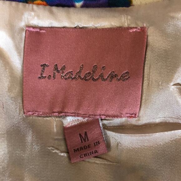 I. Madeline multi color floral lined sheath dress medium - Picture 9 of 12